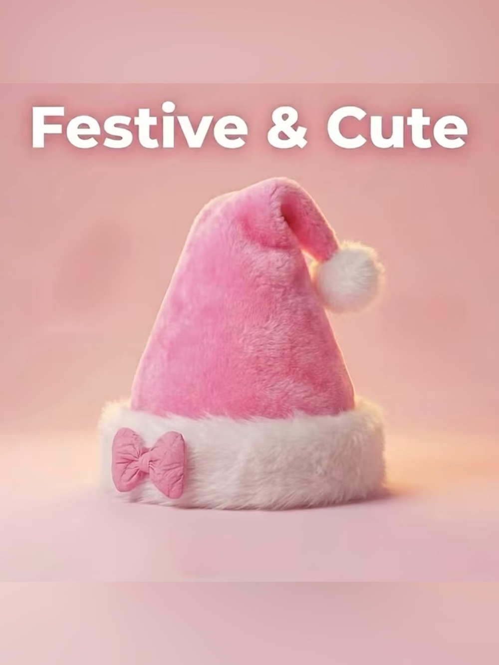 Pink & White Pom-Pom Party Hat NWOT